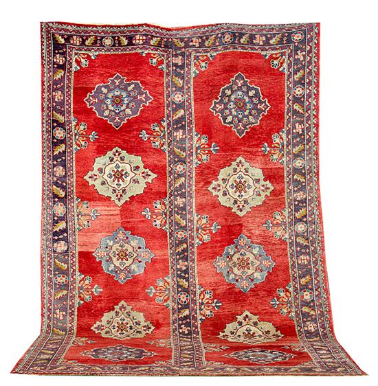 Semi Antique Turkish Oushak carpet 136997
