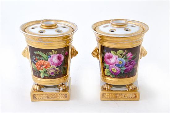 Rare pair painted Darte Paris porcelain