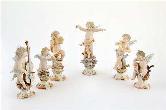 German porcelain cherub orchestra probably