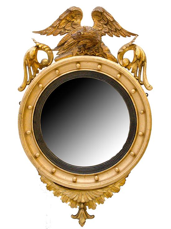 Regency style giltwood convex mirror 1369b0