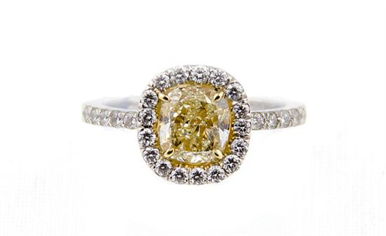 Fancy intense yellow diamond ring 1369c3