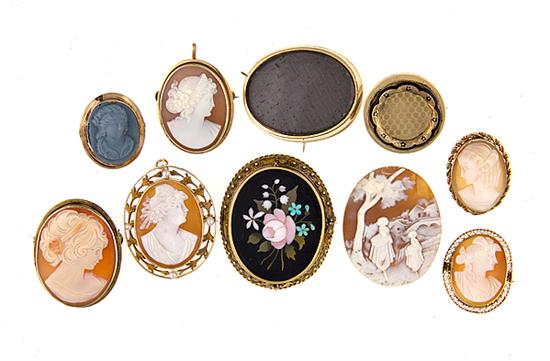 Collection of cameo and mourning