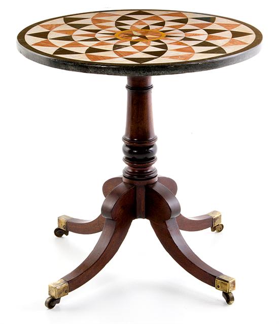 Regency mahogany table with specimen 1369fd