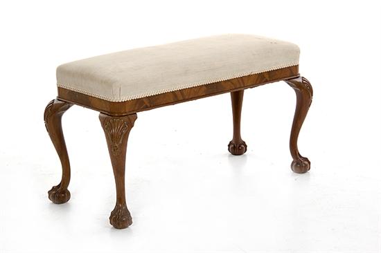 George II style carved walnut bench 136a04