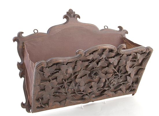 Unusual Victorian carved walnut-mounted