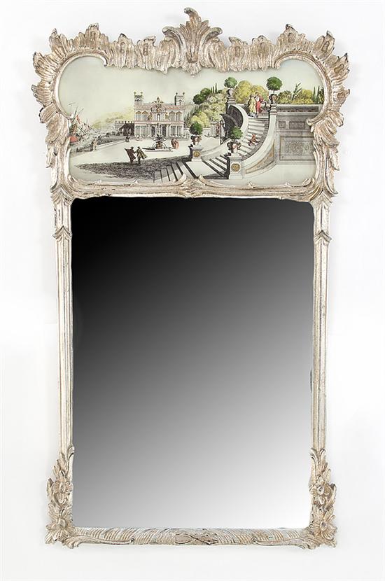 Rococo style silver-leafed mirror
