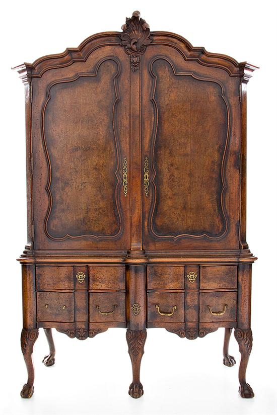 Continental walnut linen press 136a48