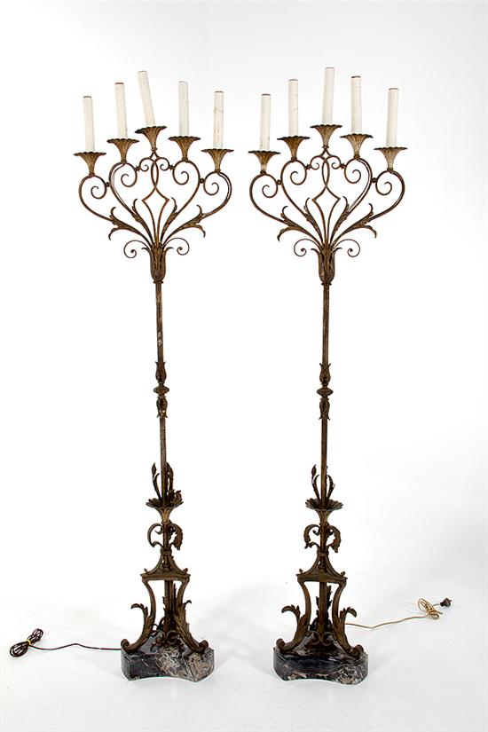 Pair wrought iron torcheres possibly 136a5f