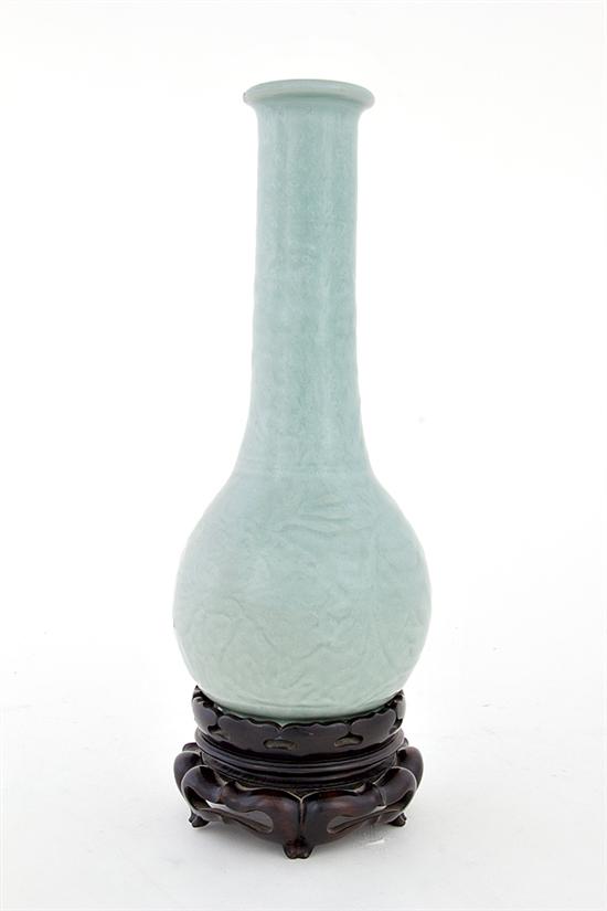 Chinese celadon vase on stand probably 136ac0