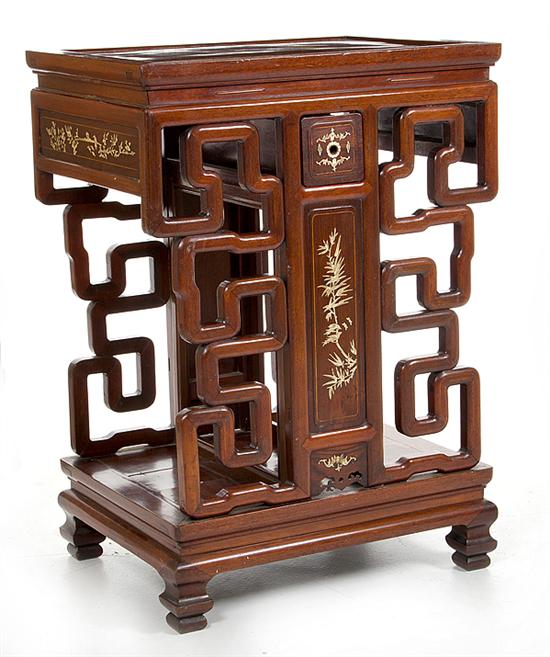 Chinese carved mahogany console