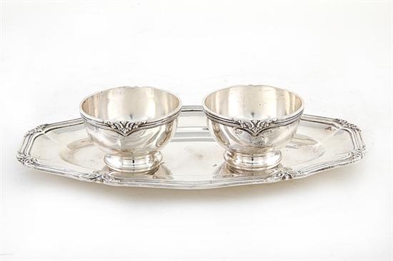 Continental silver condiment serving