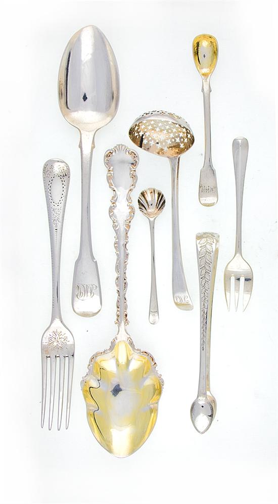 English sterling flatware and serving 136b44
