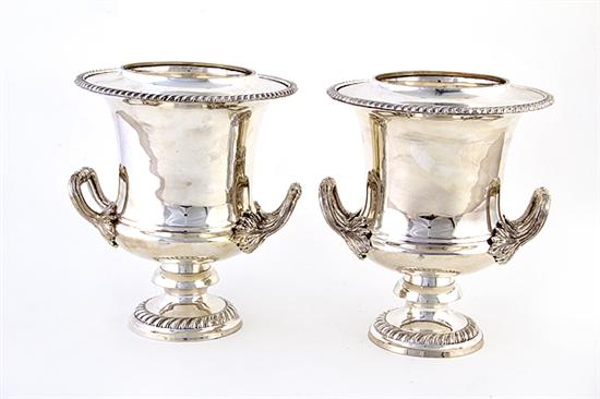 Pair silverplate wine coolers in 136b51