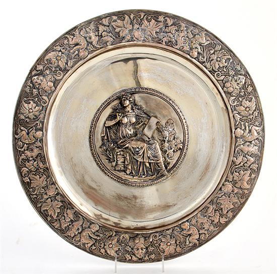 Fine silverplate charger probably 136b57