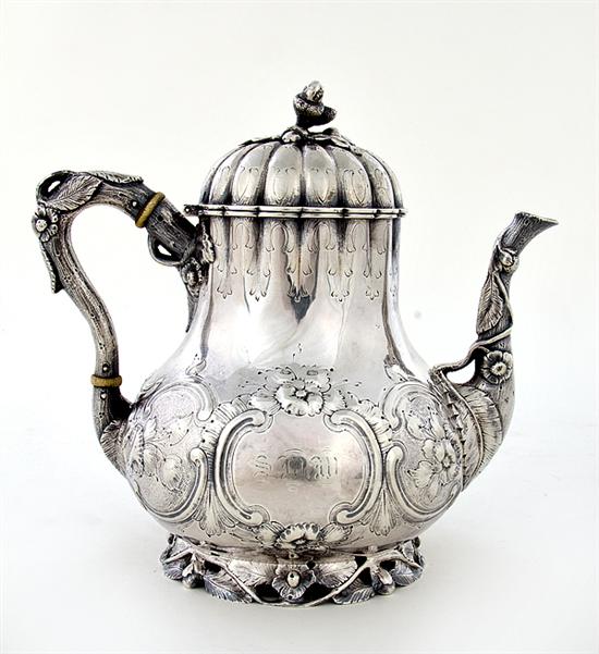 American coin silver teapot by