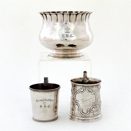 American coin silver bowl and mugs 136b8b