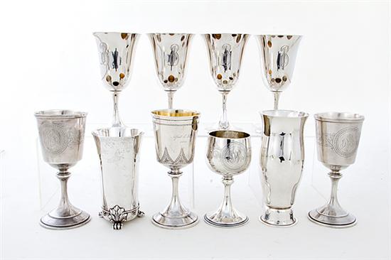 Whiting sterling goblets and beakers 136c11