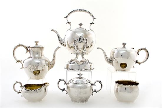 Whiting sterling Louis XV tea and