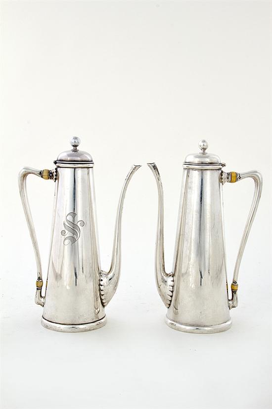 Pair Whiting sterling coffeepots 136c92