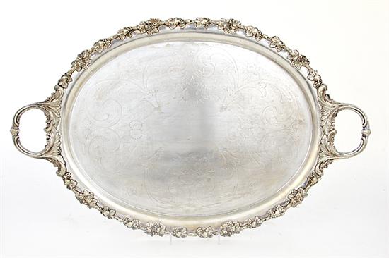 American silverplate footed serving