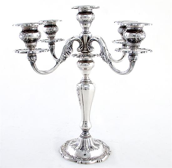 Gorham sterling five-light candelabra