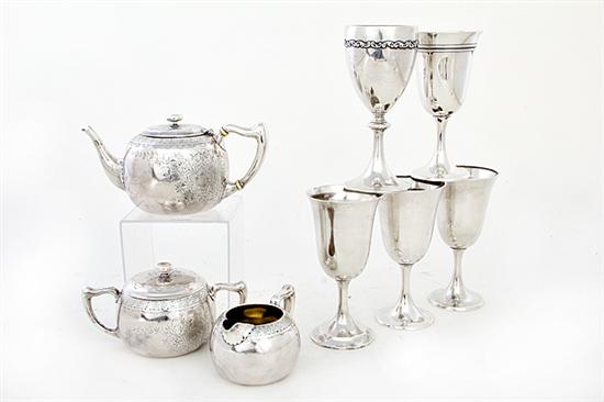 American sterling goblets and tea 136cd3