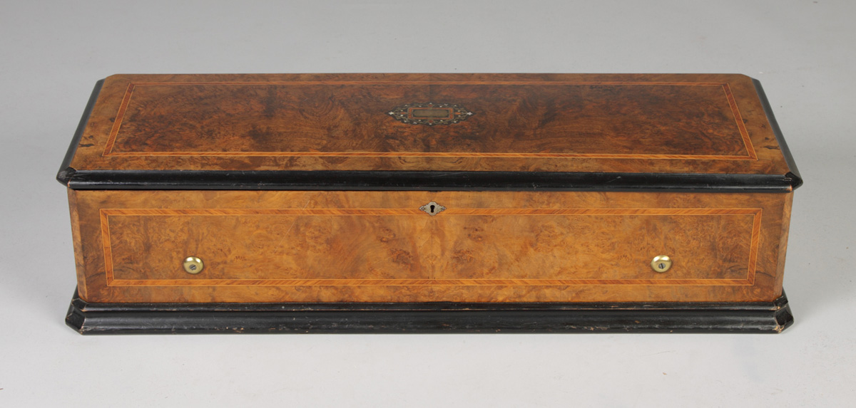 6 Tune Music Box Inlaid burl case