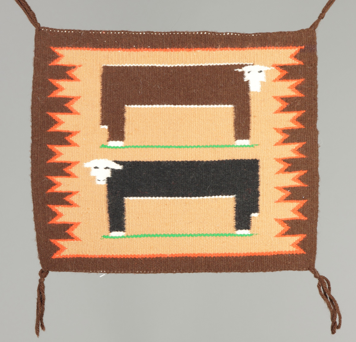Small Weaving w/2 Cows by Lucy Begay