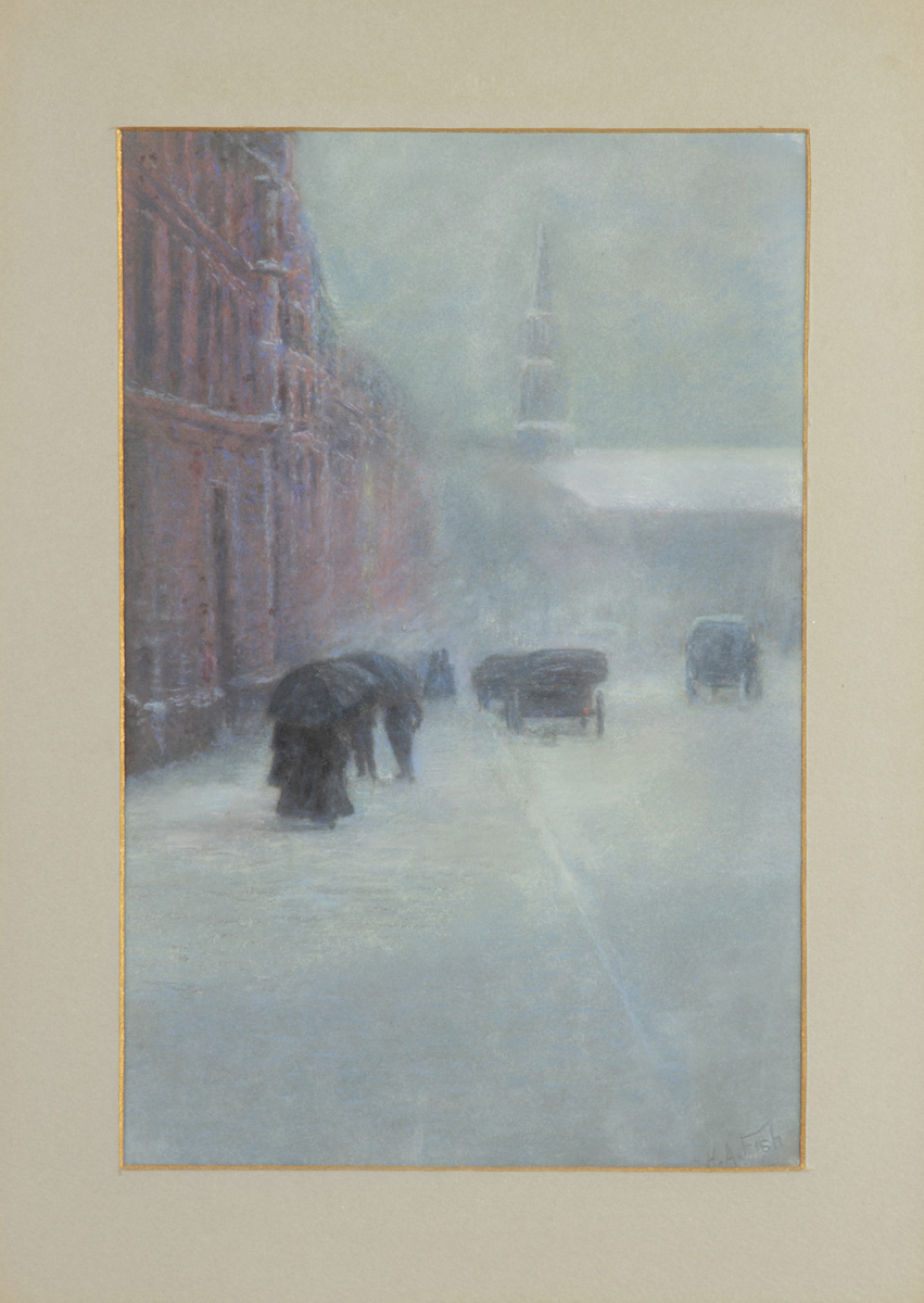 H. A. Fish Pastel street scene