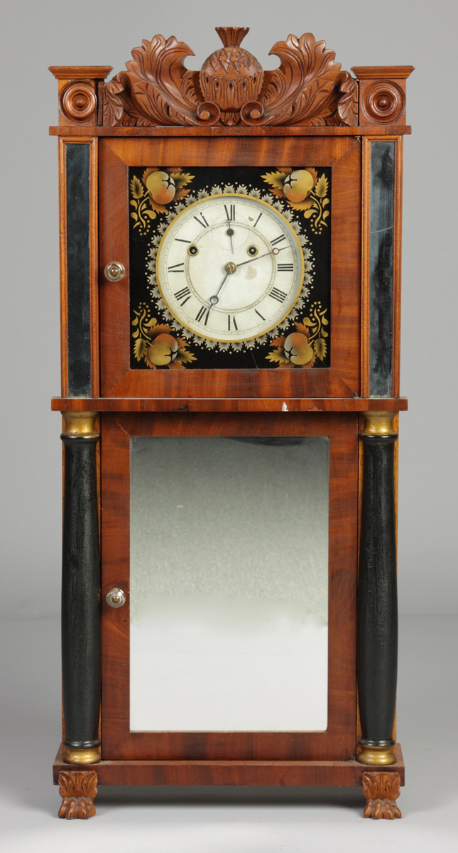 Asa Munger Shelf Clock Carved mahogany 136d7f