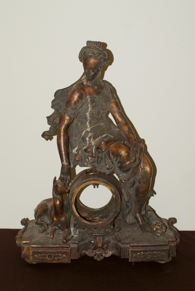 Bronze Figural Clock Case Ht. 29''E