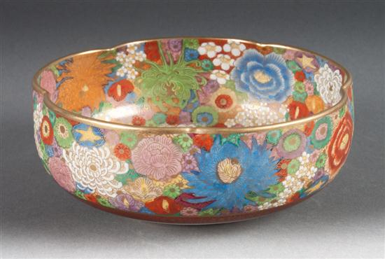 Japanese Satsuma earthenware floral