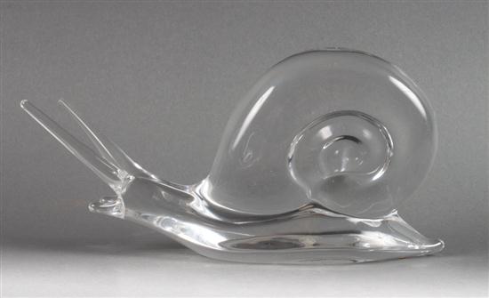 Daum France blown crystal snail