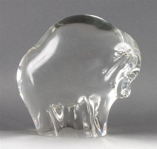 Italian blown glass bison signed 136e23