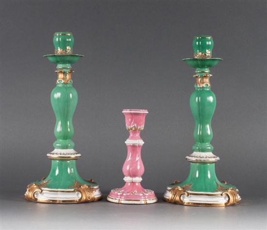 Pair of Meissen porcelain candlesticks 136e2c