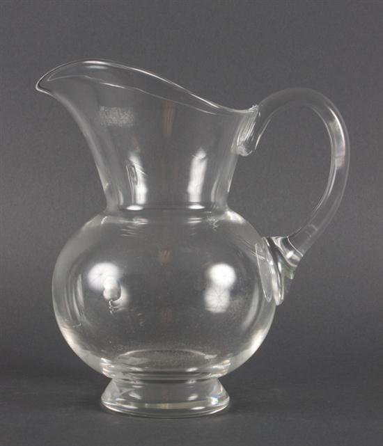 Steuben crystal pitcher with applied 136e35