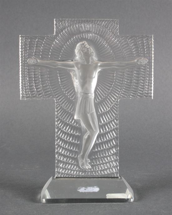 Lalique partial frosted glass crucifix 136e3e