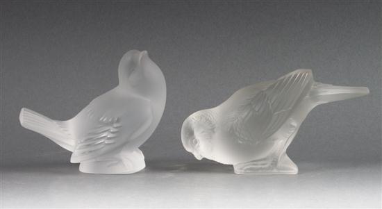 Two Lalique partially frosted crystal 136e5e