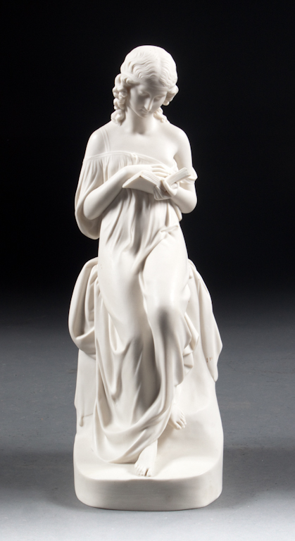 Copeland parian figure of a seated