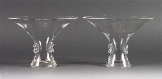 Pair of Steuben crystal Thumbprint  136eb9