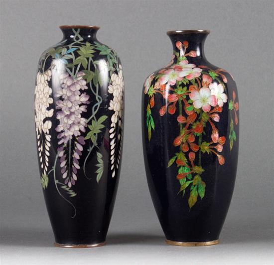 Two Japanese cloisonne enamel vases 136ec5