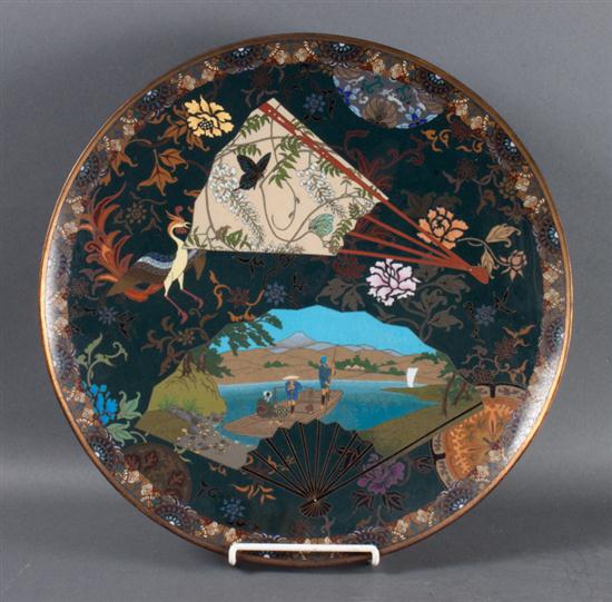 Chinese cloisonne enamel charger 136ef5