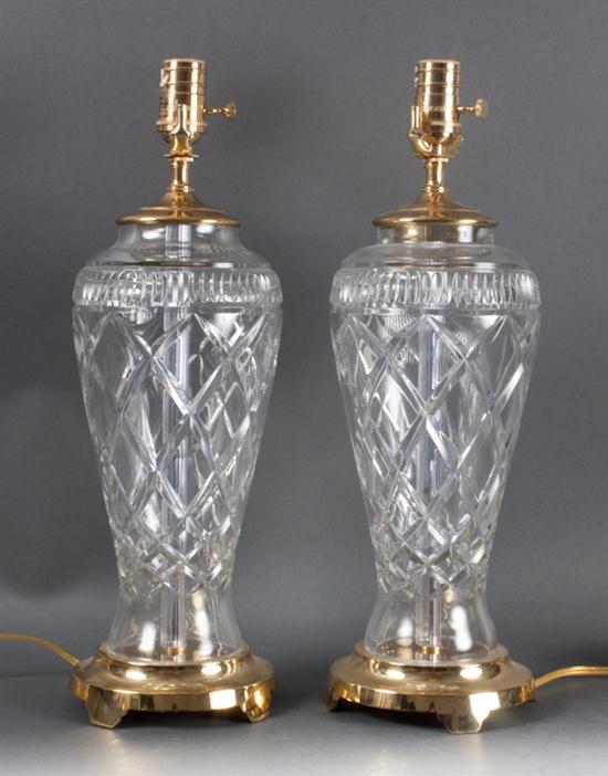 Pair of Waterford crystal lamps with