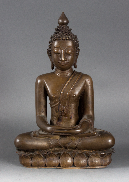 Thai bronze seated Buddha seated 136f42