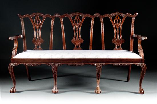 Chippendale style mahogany upholstered 136f59