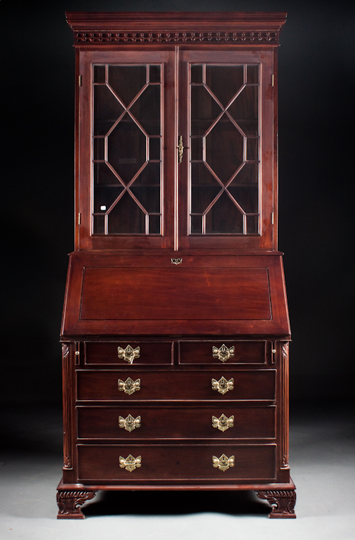 Chippendale style mahogany and glazed