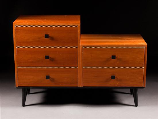 Contemporary inlaid cherry five drawer 136f8b