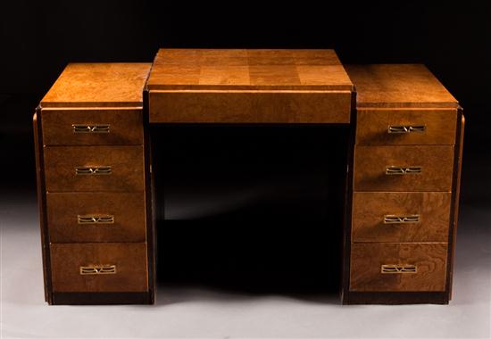 Art Deco style burl walnut dressing