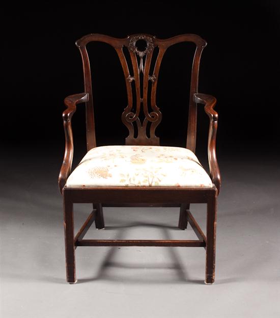 George III style mahogany upholstered
