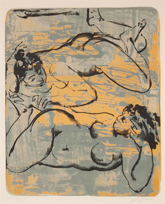 Hans Erni Swiss b. 1909 Two Nudes